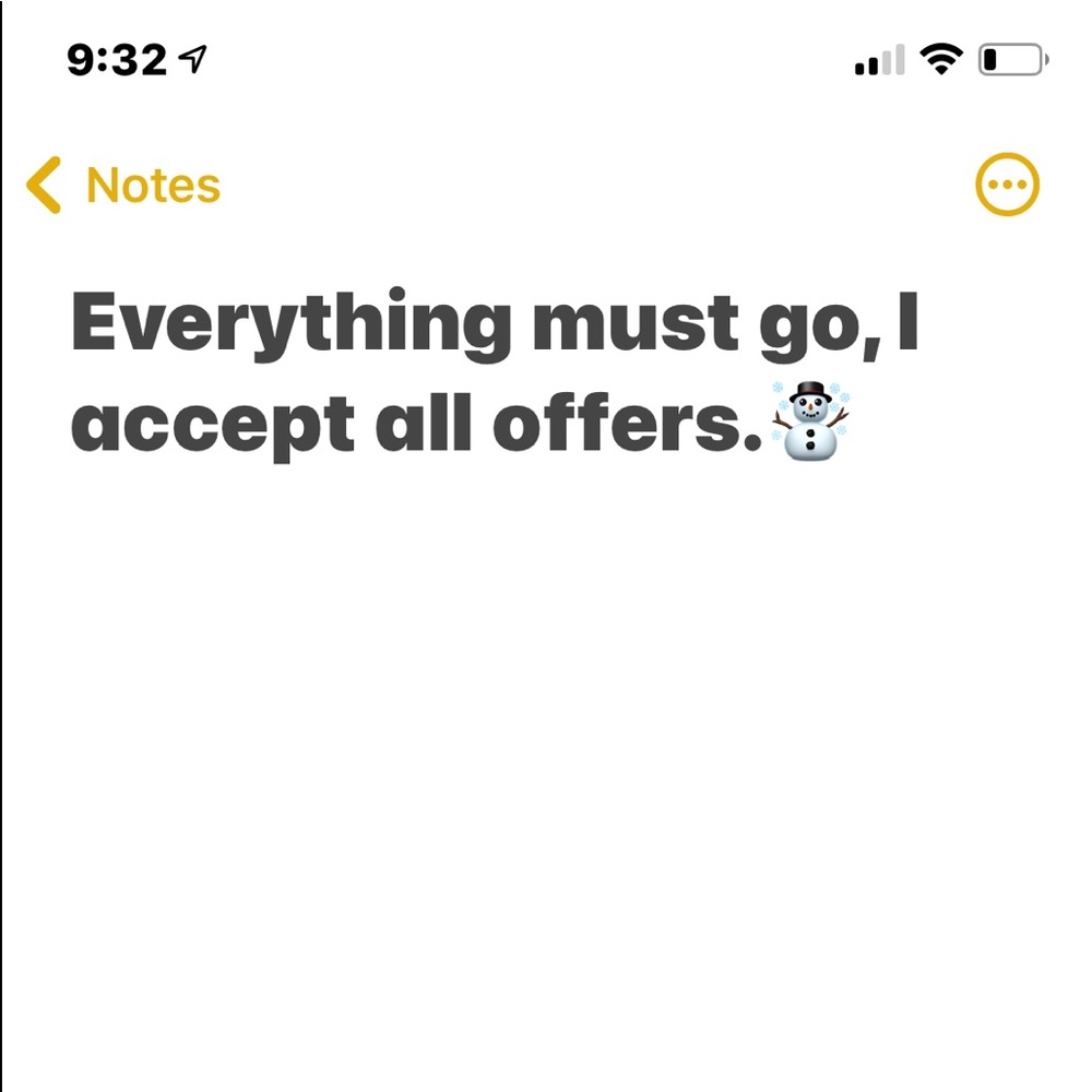 Accepting all offers!